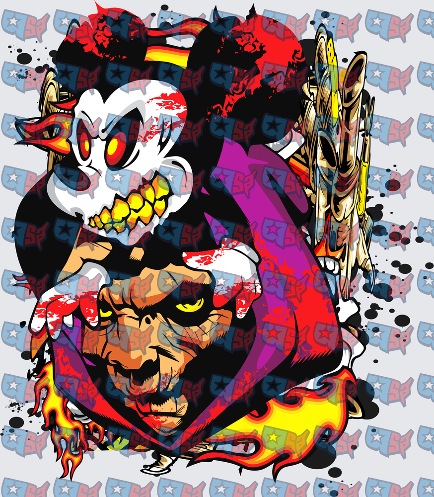 Graffiti Skull Demon Face Urban Street Art Explosion (DTF)