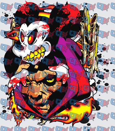Graffiti Skull Demon Face Urban Street Art Explosion (DTF)