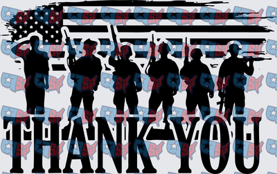 Military Silhouettes American Flag Thank You Veterans (DTF)