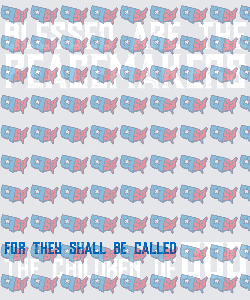 Blessed Are The Peacemakers Bible Verse USA Map Pattern (DTF)