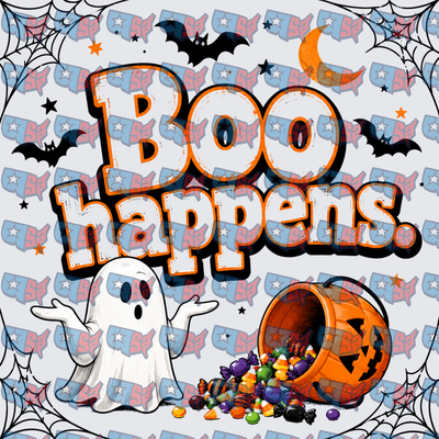 Boo Happens Ghost Halloween Candy Spill (DTF)