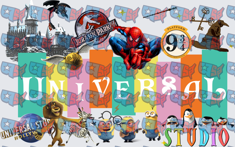 Universal Studio Hollywood Theme Park Characters Collage (DTF)