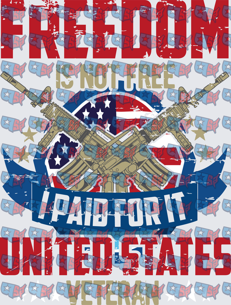 Freedom Is Not Free United States Veteran Crossed Rifles (DTF)