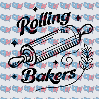 Rolling The Bakers Rolling Pin Wheat Script Design (DTF)