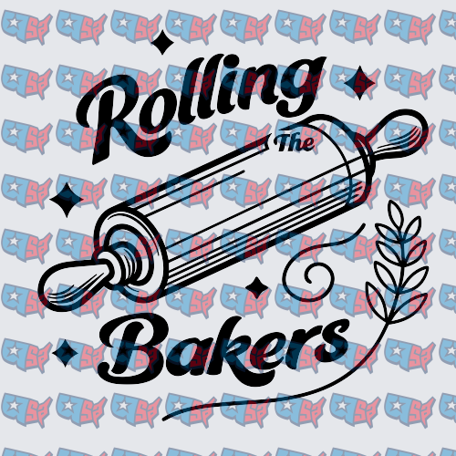 Rolling The Bakers Rolling Pin Wheat Script Design (DTF)