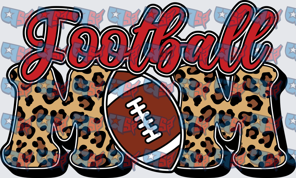 Football Mom Leopard Print Script Design (DTF)