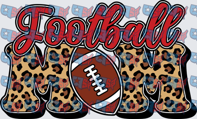 Football Mom Leopard Print Script Design (DTF)