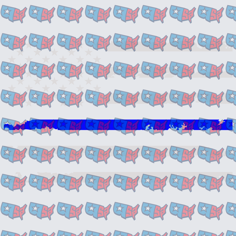 USA Map Thin Blue Line Patriotic Repeat Pattern (DTF)
