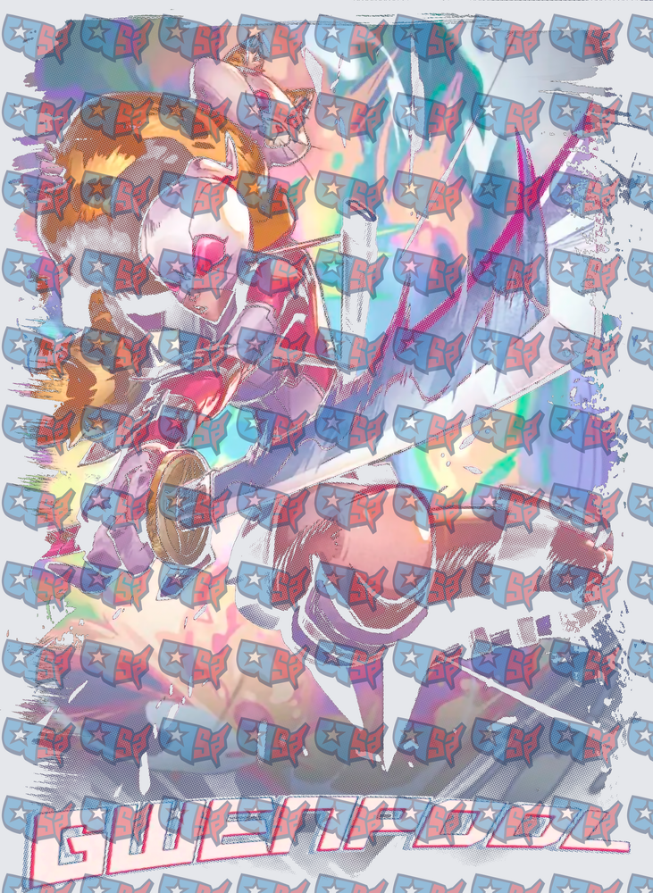 Anime Magical Girl Dynamic Action Holographic Art (DTF)