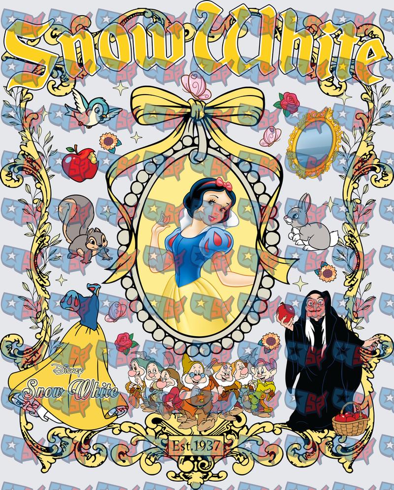 Snow White Est 1937 Princess Collage Design (DTF)
