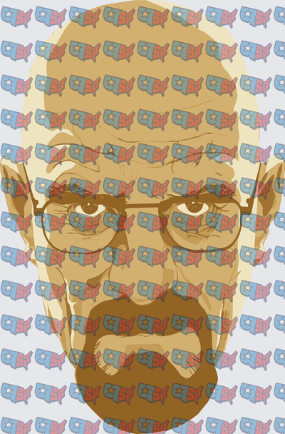 Bald Man With Glasses Goatee Minimalist Portrait (DTF)