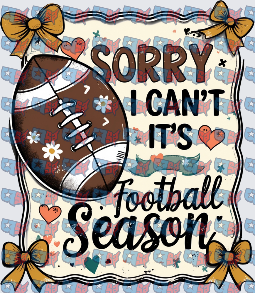 Sorry I Can't It's Football Season Floral Ball Bows (DTF)