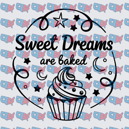 Sweet Dreams Are Baked Cupcake Stars Moon (DTF)