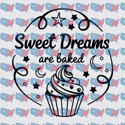 Sweet Dreams Are Baked Cupcake Stars Moon (DTF)