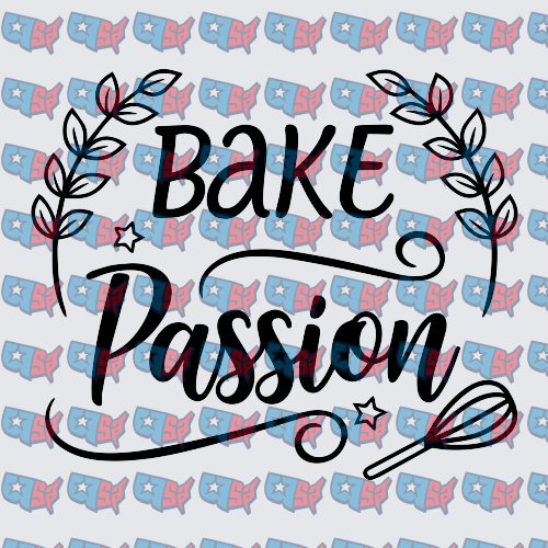 Bake Passion Whisk Floral Typography Design (DTF)