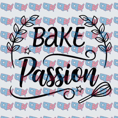Bake Passion Whisk Floral Typography Design (DTF)