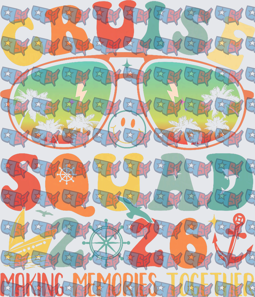 Cruise Squad 2026 Making Memories Together Retro Sunglasses (DTF)