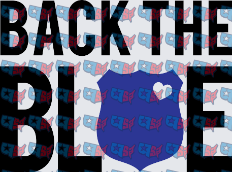 Back The Blue Police Badge Heart Support (DTF)