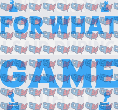 For What Game Bold Blue Text USA Map Pattern (DTF)