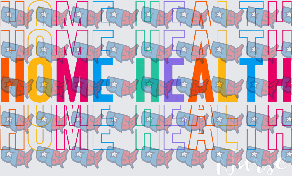 Colorful Home Health Nurse Rainbow Text Design (DTF)