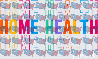 Colorful Home Health Nurse Rainbow Text Design (DTF)