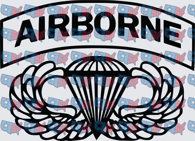 Airborne Tab with Parachutist Wings Badge (DTF)