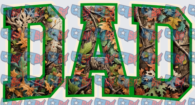 DAD Mossy Oak Camo Woodland Leaves Letters (DTF)