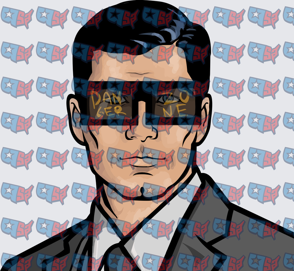 Spy Agent Danger Zone Sunglasses Portrait (DTF)