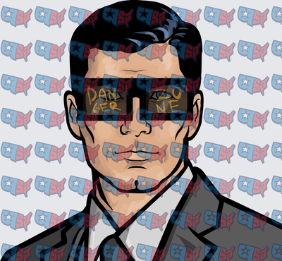 Spy Agent Danger Zone Sunglasses Portrait (DTF)