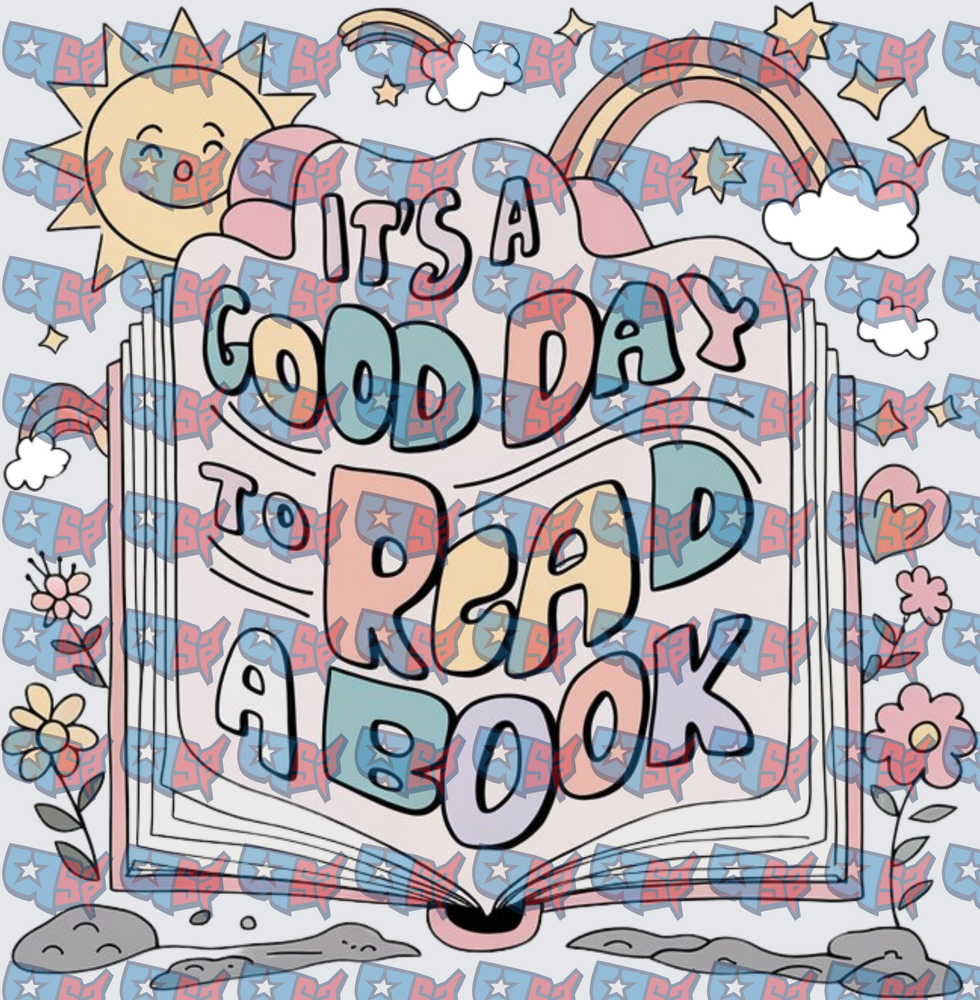 It's A Good Day To Read A Book Retro Open Book (DTF)