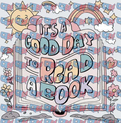 It's A Good Day To Read A Book Retro Open Book (DTF)
