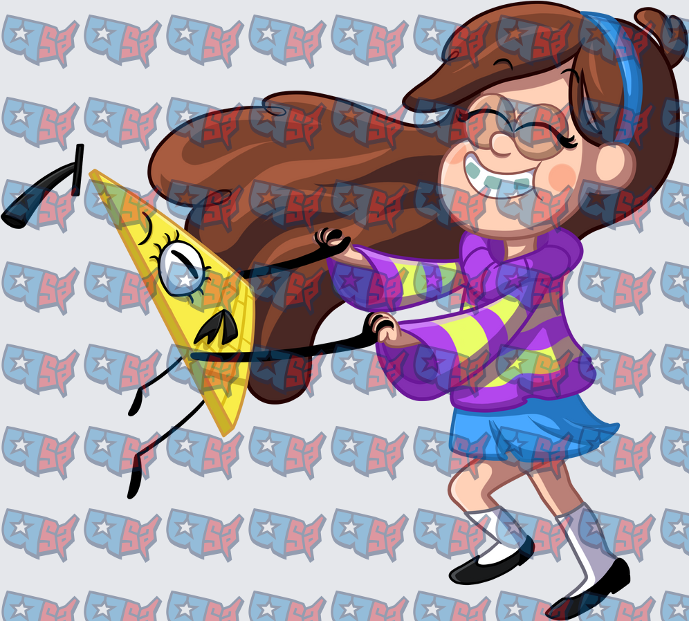 Mabel Pines Hugging Bill Cipher Gravity Falls (DTF)