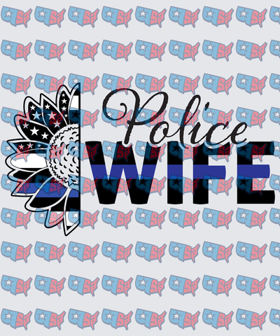 Police Wife Thin Blue Line Sunflower (DTF)