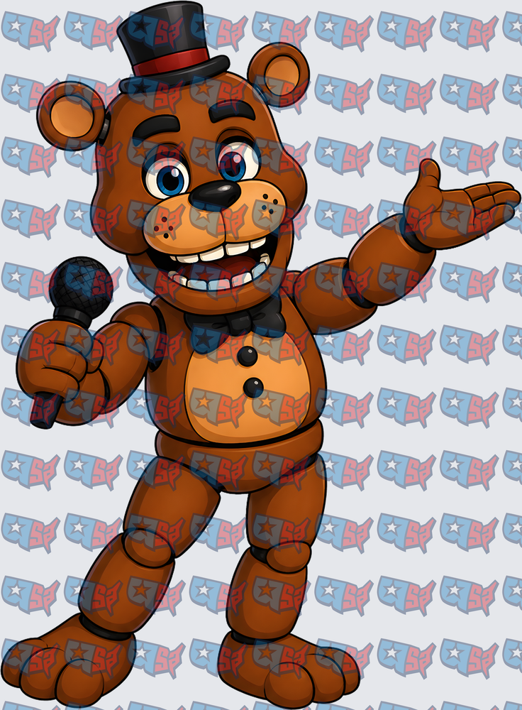 Animatronic Bear With Top Hat And Microphone (DTF)