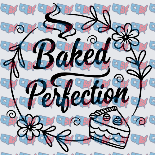 Baked Perfection Floral Cake Slice Design (DTF)
