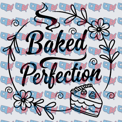 Baked Perfection Floral Cake Slice Design (DTF)