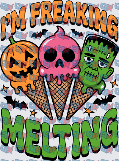 I'm Freaking Melting Halloween Ice Cream Cones (DTF)