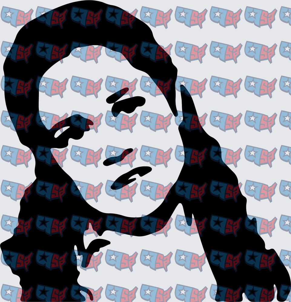 Bold Black Silhouette Portrait Young Woman (DTF)