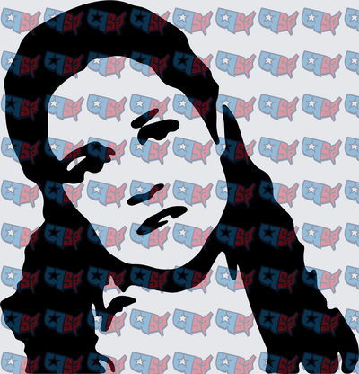 Bold Black Silhouette Portrait Young Woman (DTF)