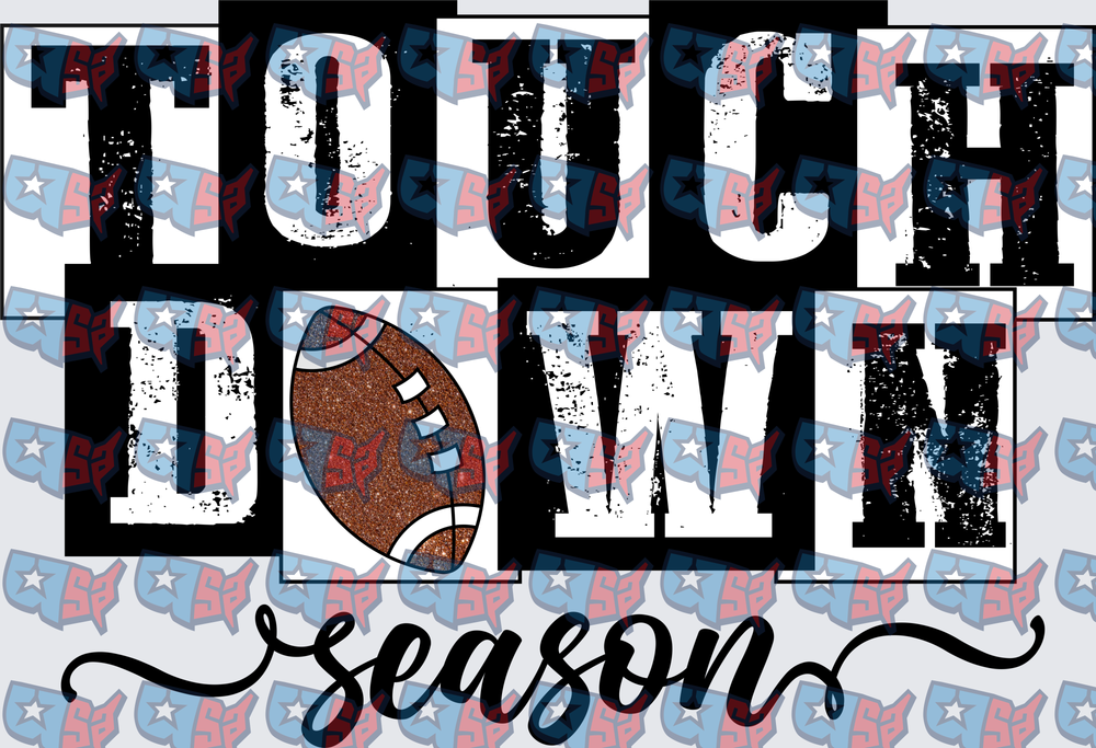 Touchdown Season Distressed Football Graphic (DTF)