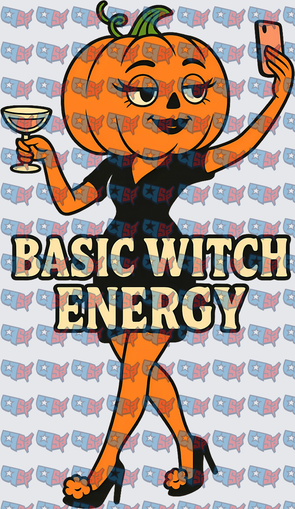 Basic Witch Energy Pumpkin Head Selfie Girl (DTF)