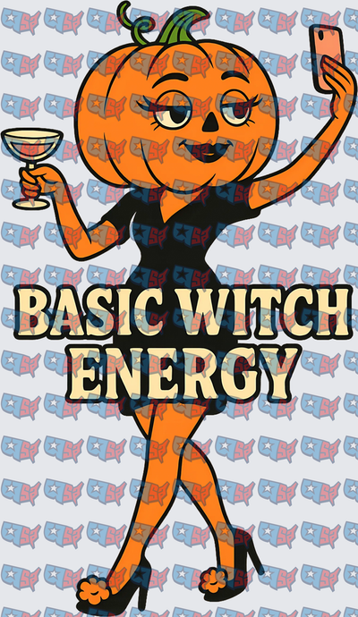 Basic Witch Energy Pumpkin Head Selfie Girl (DTF)