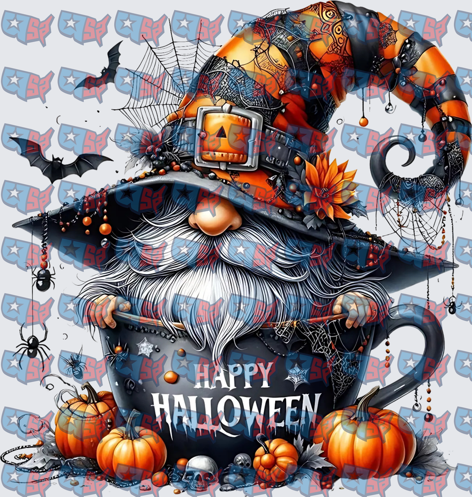 Happy Halloween Gnome In Cup With Pumpkins (DTF)