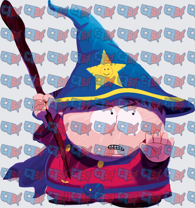Chubby Cartoon Boy Wizard Hat Magic Staff (DTF)