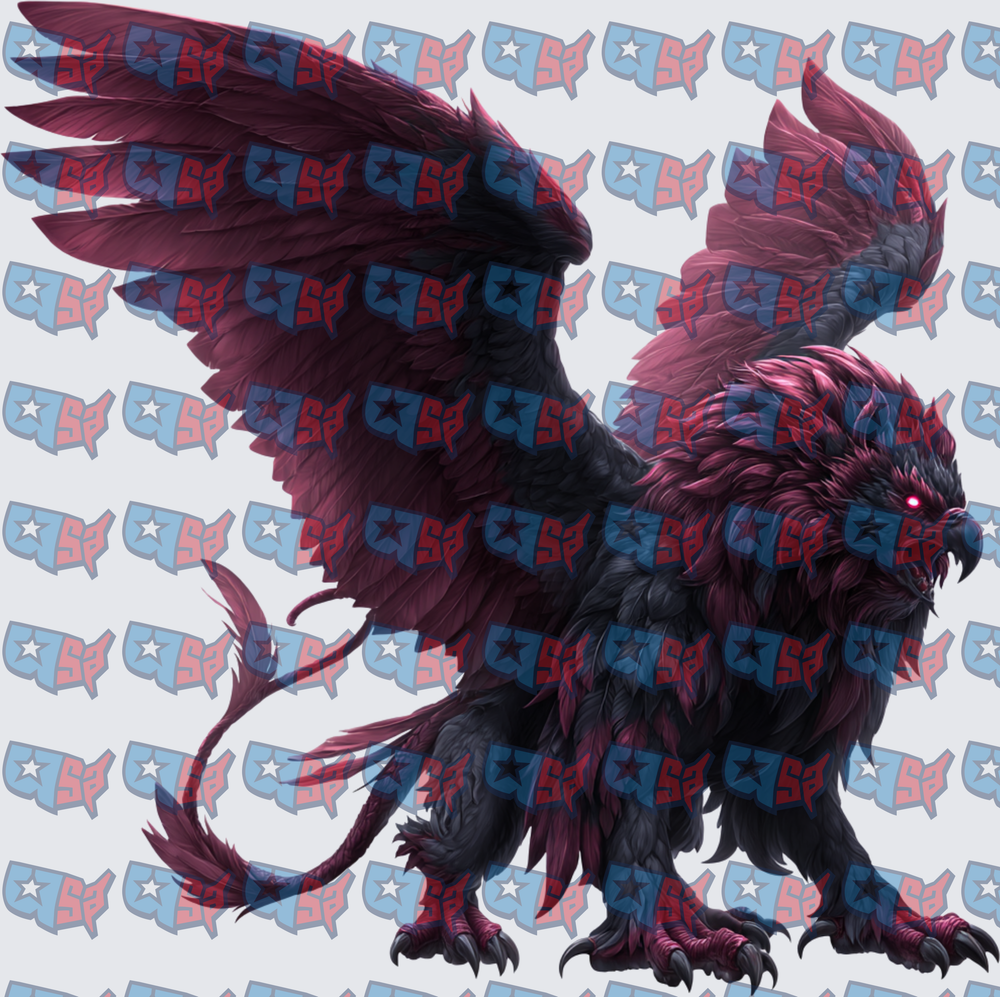 Dark Crimson Griffin Mythical Beast Spread Wings (DTF)