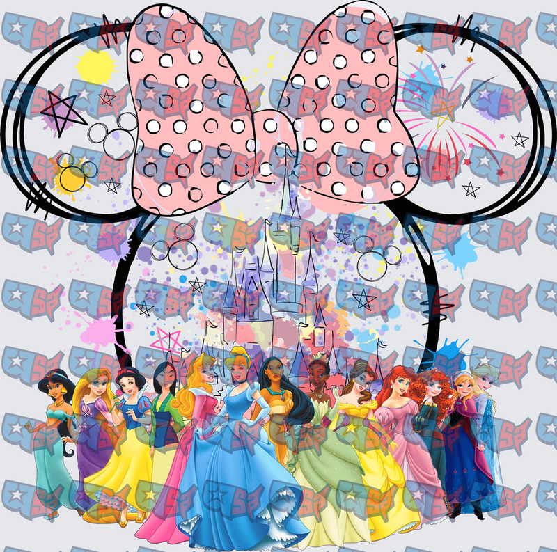 Princess Squad Mouse Ears Castle Fireworks Design (DTF)