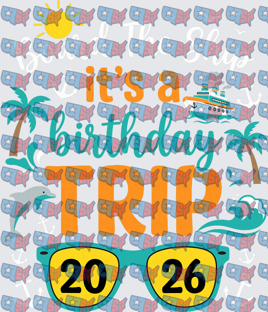 It's A Birthday Trip 2026 Cruise Sun Sunglasses (DTF)