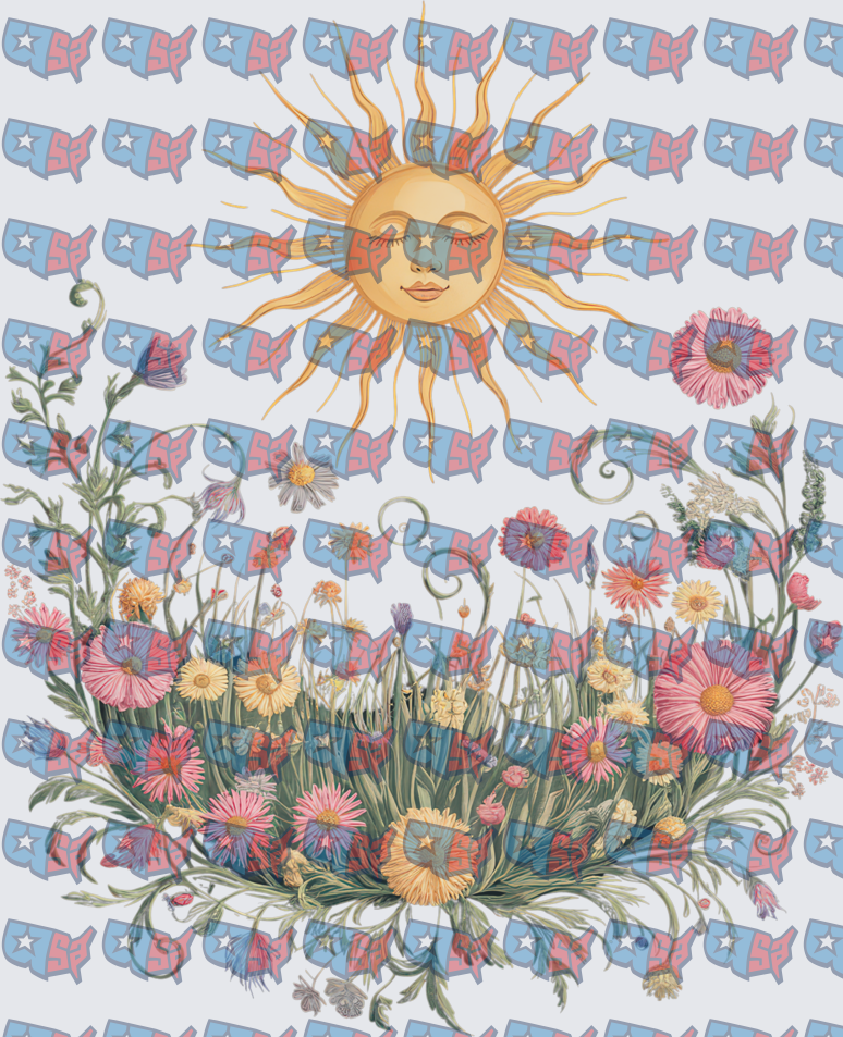 Vintage Sun Face Wildflower Botanical Garden (DTF)