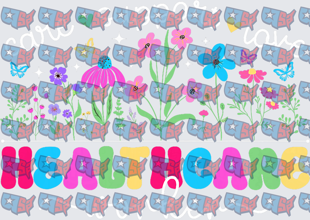 Colorful Wildflower Healthcare Rainbow Bold Text (DTF)