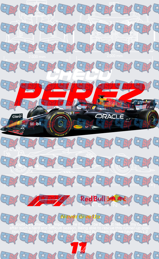 Checo Perez Number 11 Formula 1 Race Car (DTF)